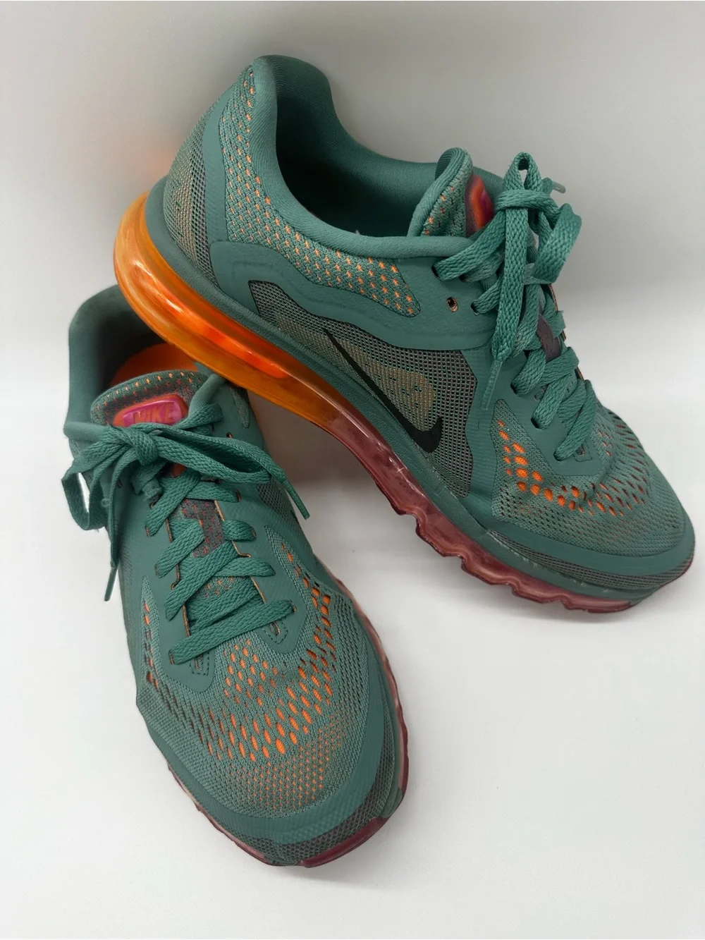 Nike Air Max 2013 Women’s Sneakers US 10 Teal Orange Running Training Shoes